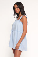 Elena Mini Dress - Light Blue