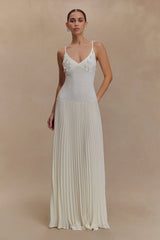 Catherine Crochet Pearl Maxi Dress - White