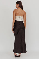 Kamillia Strapless Split Maxi Dress Black