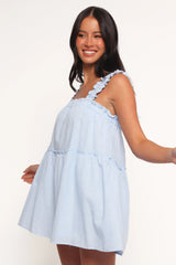 Elena Mini Dress - Light Blue