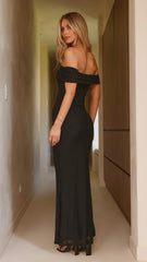 Darcey Off Shoulder Maxi Dress - Black