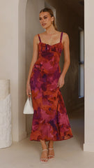 Margo Midi Dress - Dark Rose