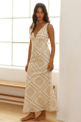Breezy Blaze Maxi Dress Beige