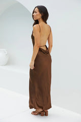 Amber Glow Maxi Dress Brown