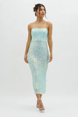 C'est Moi Sequin Laced Back Blue