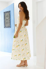 Fruitful Gardens Strapless Maxi Dress Yellow