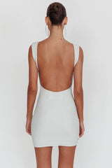 Ayda Backless Mini Dress Silver
