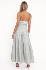 Blanche Strapless Maxi Dress - Mint