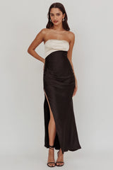 Kamillia Strapless Split Maxi Dress Black