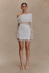 Luxie Lace Knit Mini Dress - Ivory