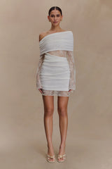 Luxie Lace Knit Mini Dress - Ivory