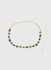 Nuvora Gemstone Chain Belt Gold