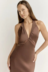 To The Dreamers Maxi Dress Brown