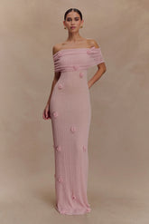 Brynn Orchid Knit Maxi Dress - Pastel Pink