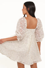 Lillan Mini Dress - Ivory Sequin