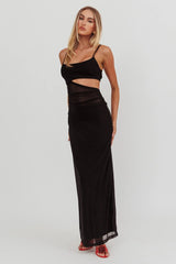 Romany Cut-Out Waist Maxi Dress Black