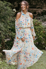 Hilary Pleated Maxi Dress - Garden Floral