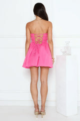 Sunset Wanderlust Strapless Mini Dress Pink