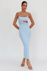 Romany Cut-Out Waist Maxi Dress Light Blue