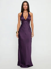 Odyssa Halter Maxi Dress Purple