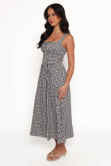Kinslee Midi Dress - Black Gingham
