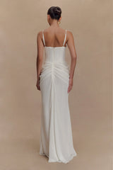 Roxanne Velvet Corset Maxi Dress - White