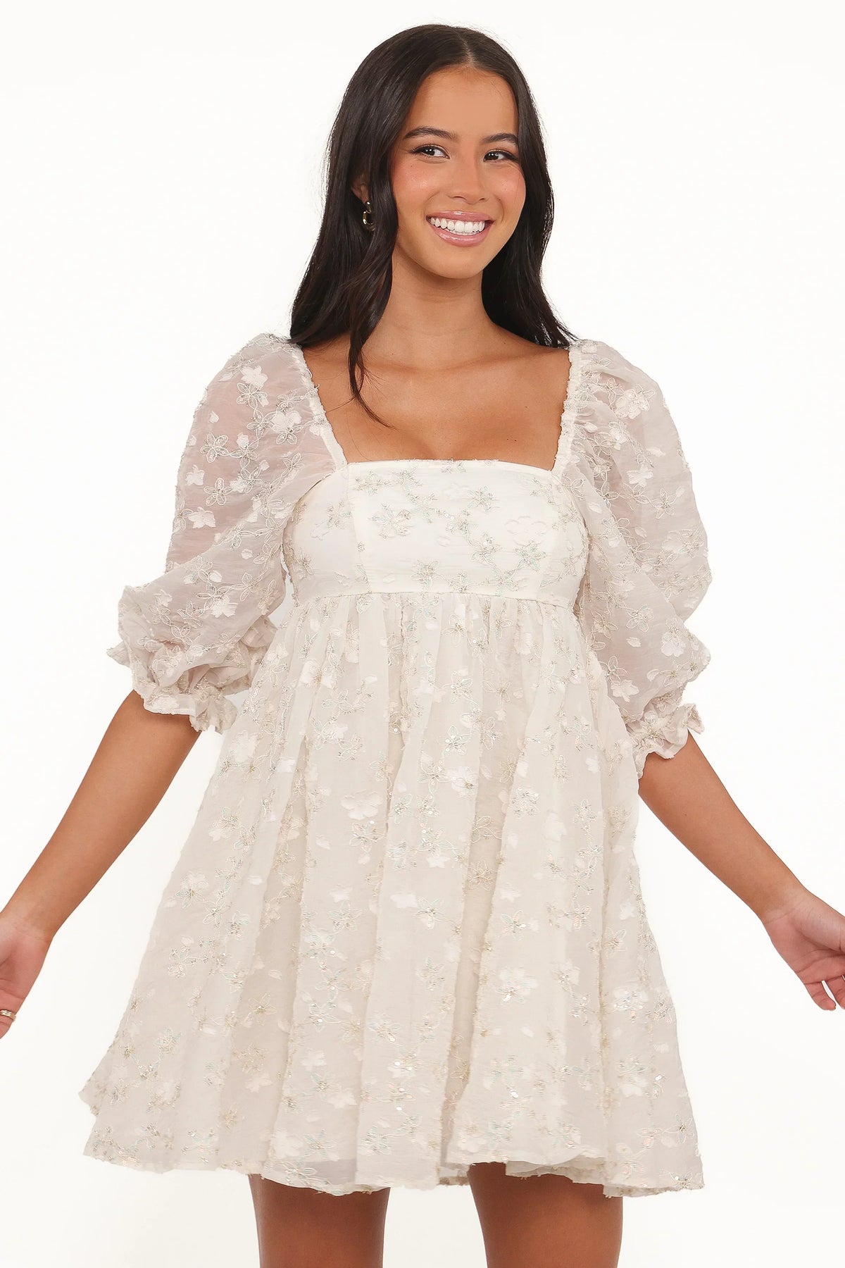 Lillan Mini Dress - Ivory Sequin