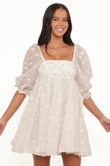 Lillan Mini Dress - Ivory Sequin