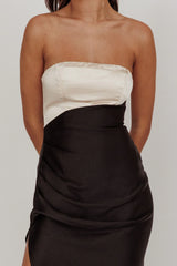 Kamillia Strapless Split Maxi Dress Black