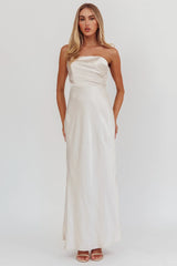 City Of Stars Strapless Maxi Dress Champagne