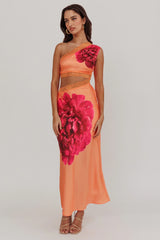 Mahli One-Shoulder Cut-Out Maxi Dress Orange