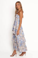 Admira Strapless Maxi Dress - Blue Floral