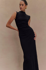 Elliot High Neck Sleeveless Maxi Dress - Black