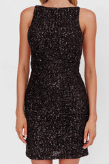 Helsi Backless Mini Dress Sequin Black
